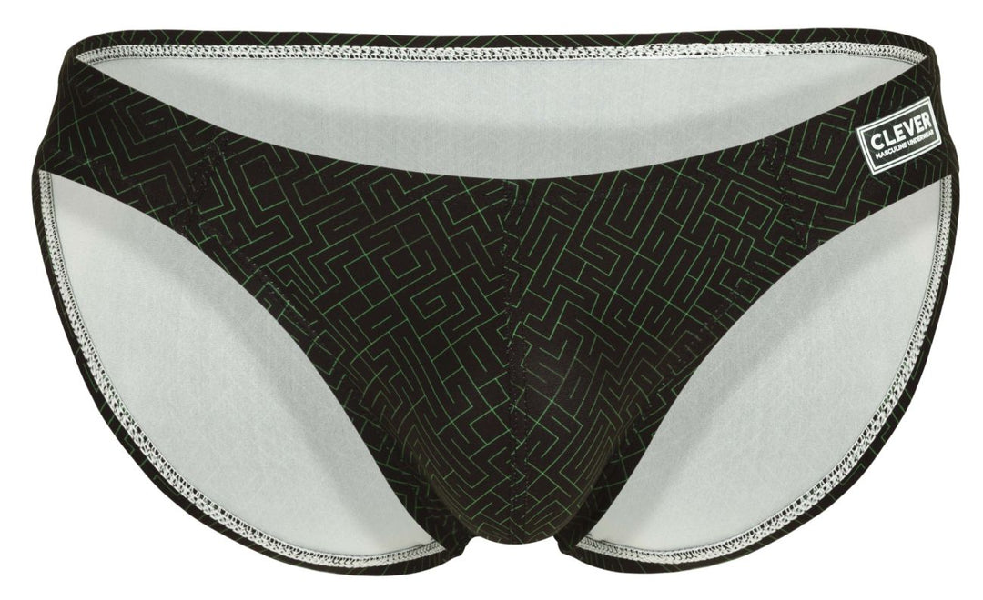 Clever Moda Laberin Men's Bikini Brief in Black – men's briefs