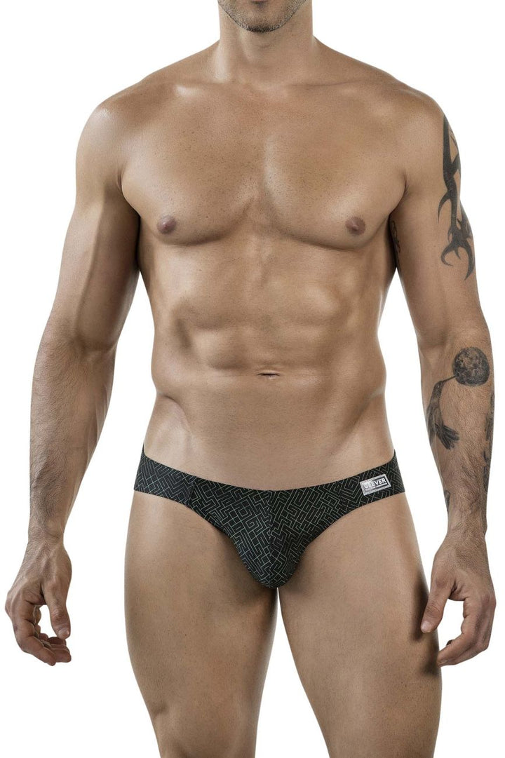 Clever Moda Laberin Men's Bikini Brief in Black – men's briefs