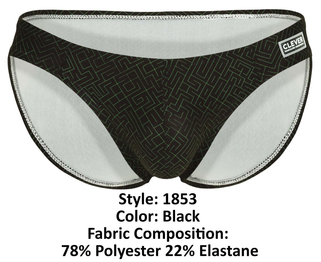 Clever Moda Laberin Men's Bikini Brief in Black – men's briefs
