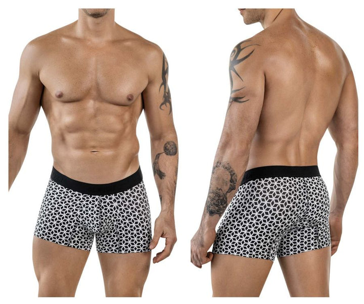 Clever Moda Cuadricula Men's Trunk Underwear in White – men's trunks
