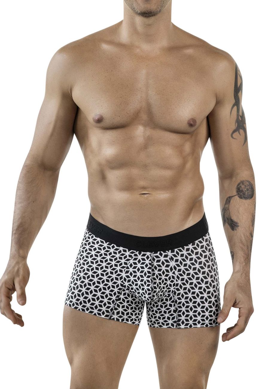 Clever Moda Cuadricula Men's Trunk Underwear in White – men's trunks