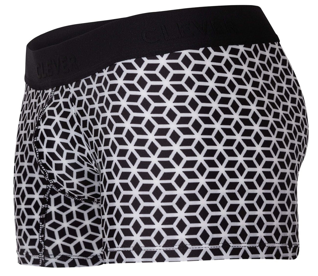 Clever Moda Cuadricula Men's Trunk Underwear in White – men's trunks