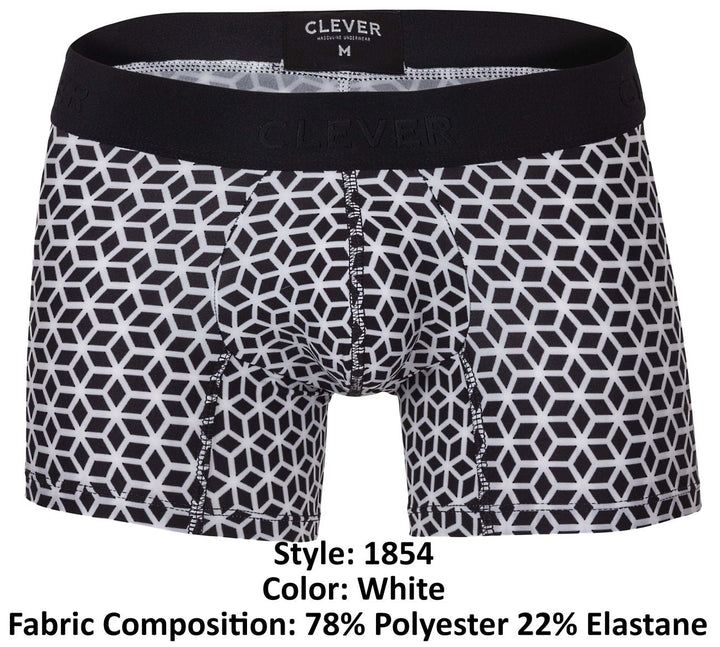 Clever Moda Cuadricula Men's Trunk Underwear in White – men's trunks