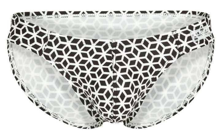 Clever Moda Cuadricula Men's Bikini Brief in White – men's briefs
