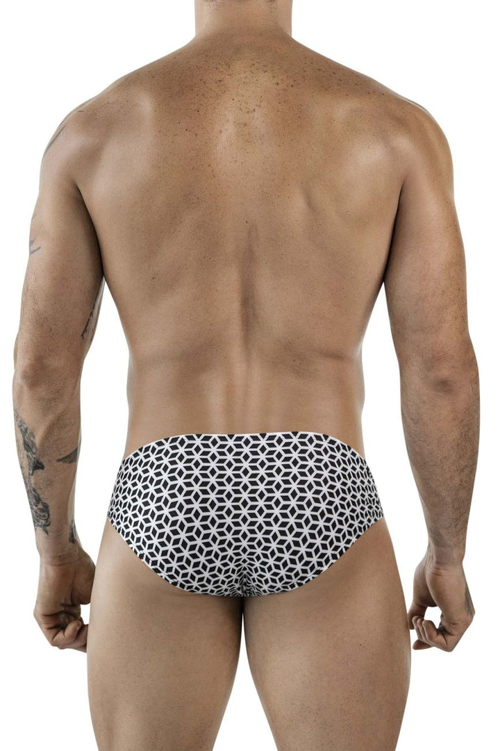 Clever Moda Cuadricula Men's Bikini Brief in White – men's briefs
