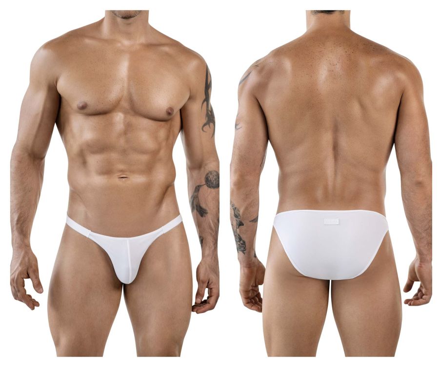 Clever Moda Oomph Men's Bikini Brief in White – men's briefs