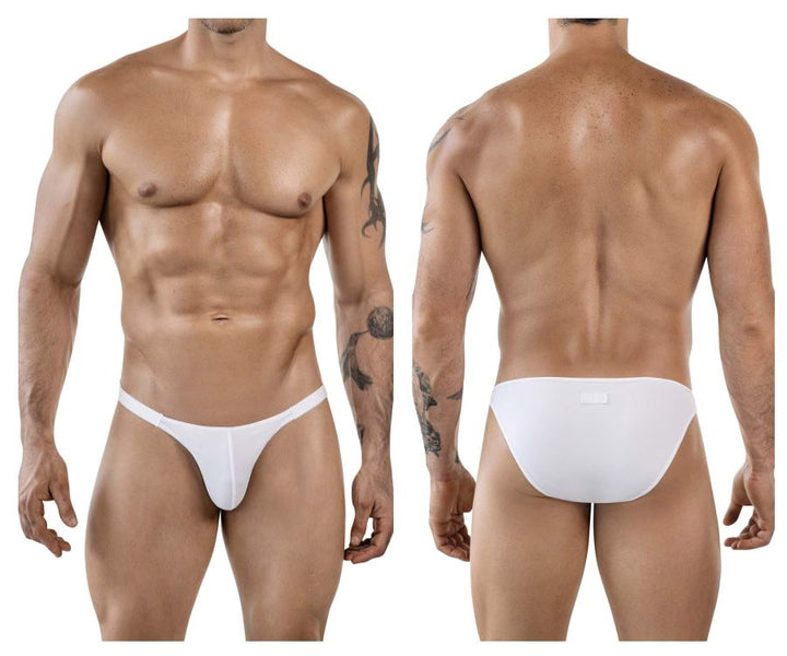 Clever Moda Oomph Men's Bikini Brief in White – men's briefs