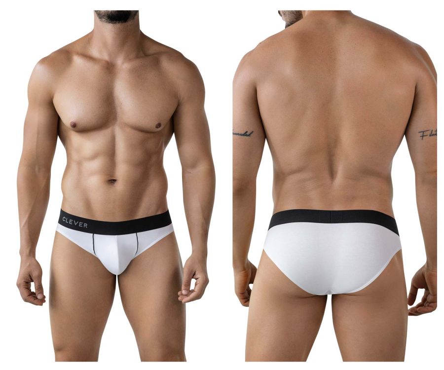 Clever Moda Origen Men's Bikini Brief in White – men's briefs