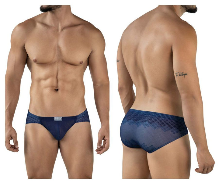 Clever Moda Mosaico Men's Bikini Brief in Dark Blue – men's briefs