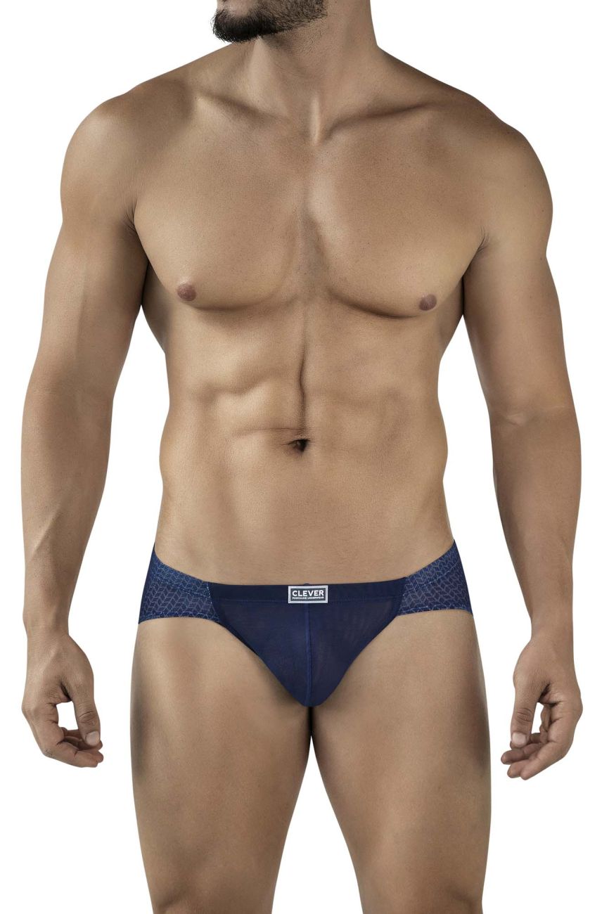 Clever Moda Mosaico Men's Bikini Brief in Dark Blue – men's briefs