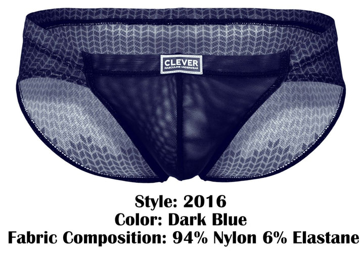 Clever Moda Mosaico Men's Bikini Brief in Dark Blue – men's briefs