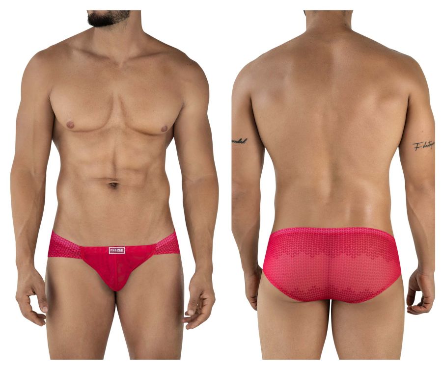 Clever Moda Mosaico Men's Bikini Brief in Red – men's briefs