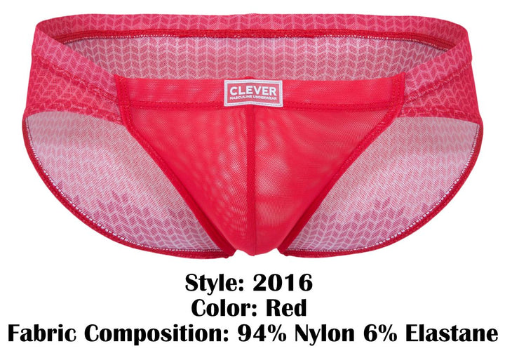 Clever Moda Mosaico Men's Bikini Brief in Red – men's briefs