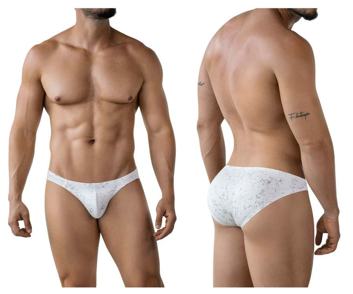 Clever Moda Galaxy Men's Bikini Brief in White – men's briefs