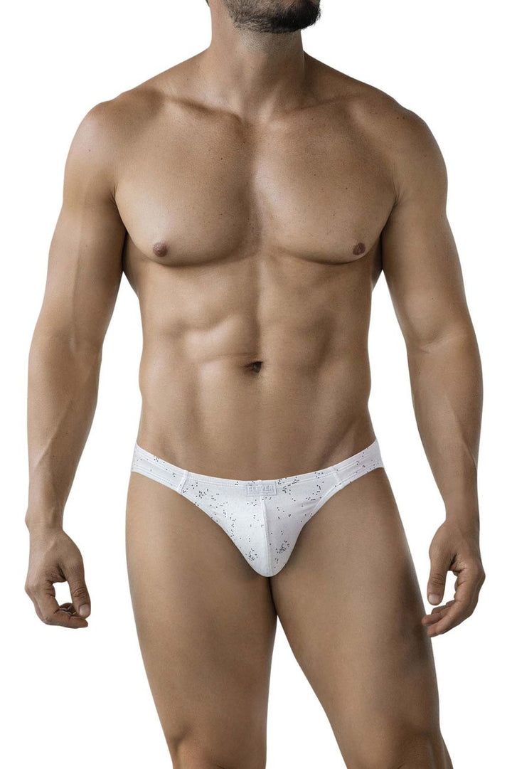 Clever Moda Galaxy Men's Bikini Brief in White – men's briefs