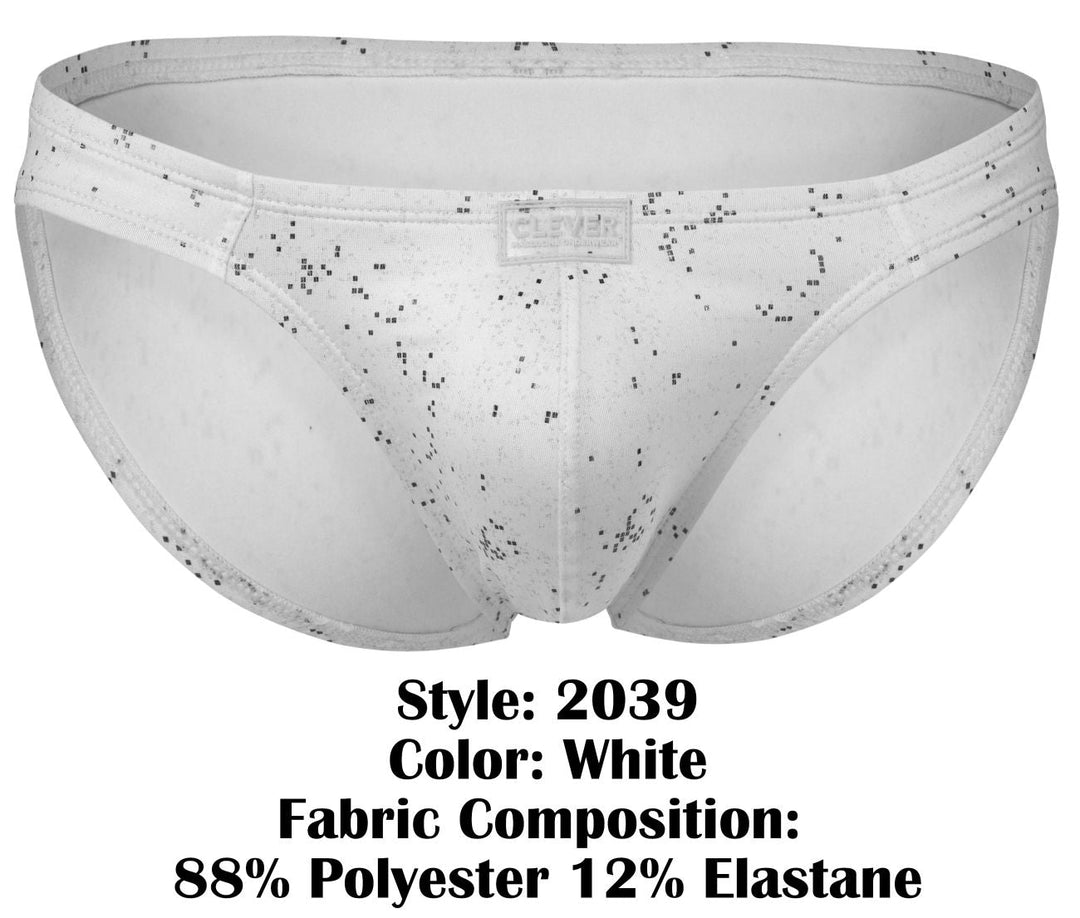 Clever Moda Galaxy Men's Bikini Brief in White – men's briefs