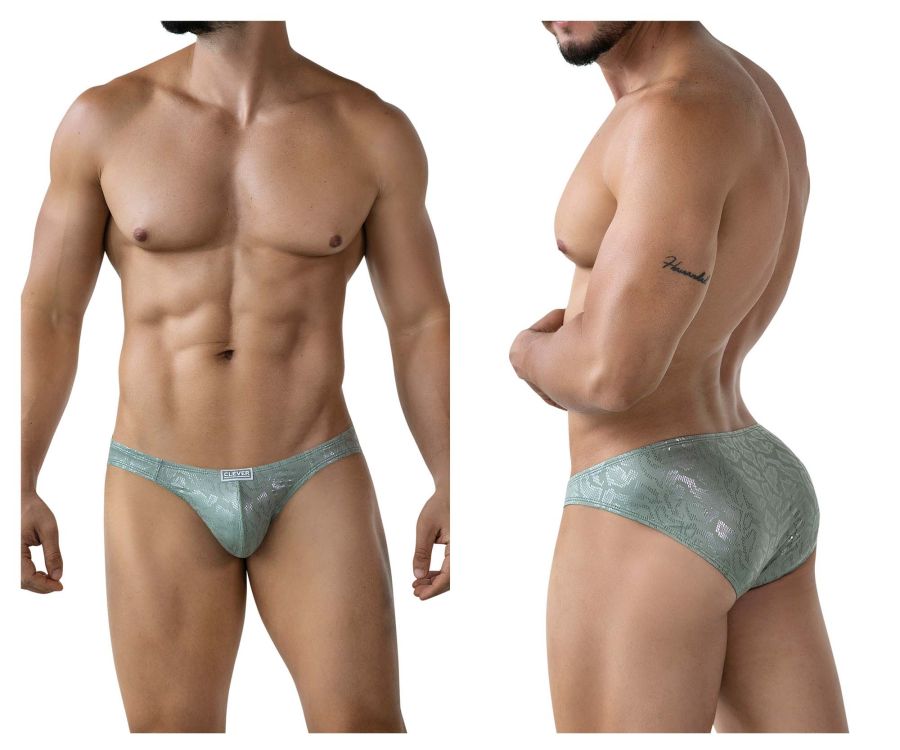 Clever Moda Luxe Men's Bikini Brief in Green – men's briefs