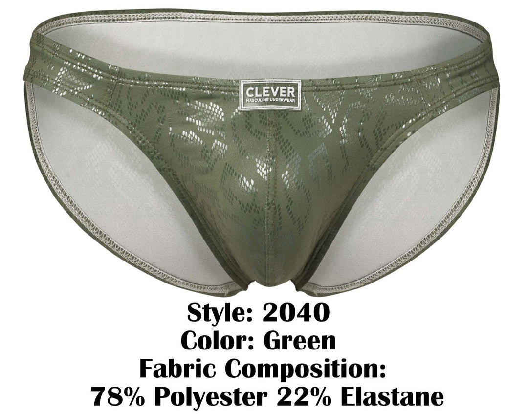 Clever Moda Luxe Men's Bikini Brief in Green – men's briefs