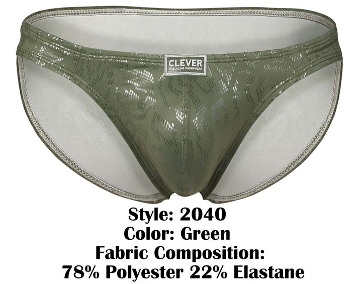 Clever Moda Luxe Men's Bikini Brief in Green – men's briefs