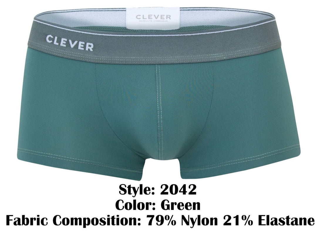 Clever Moda Mendoza Men's Trunk Underwear in Green – men's trunks