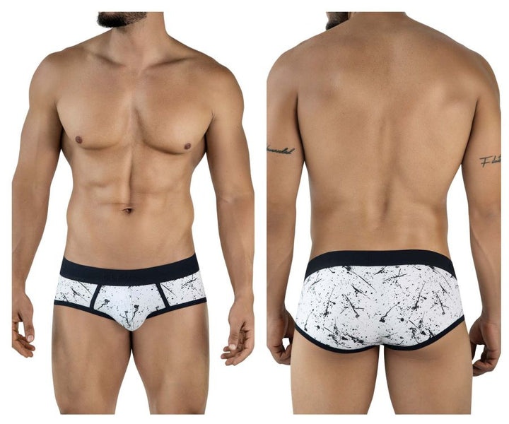 Clever Moda Brochazos Men's Bikini Brief in Black – men's briefs