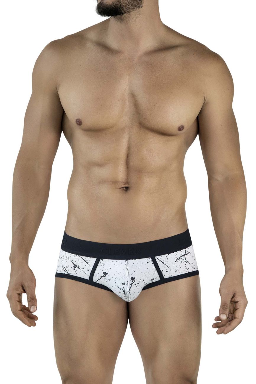 Clever Moda Brochazos Men's Bikini Brief in Black – men's briefs