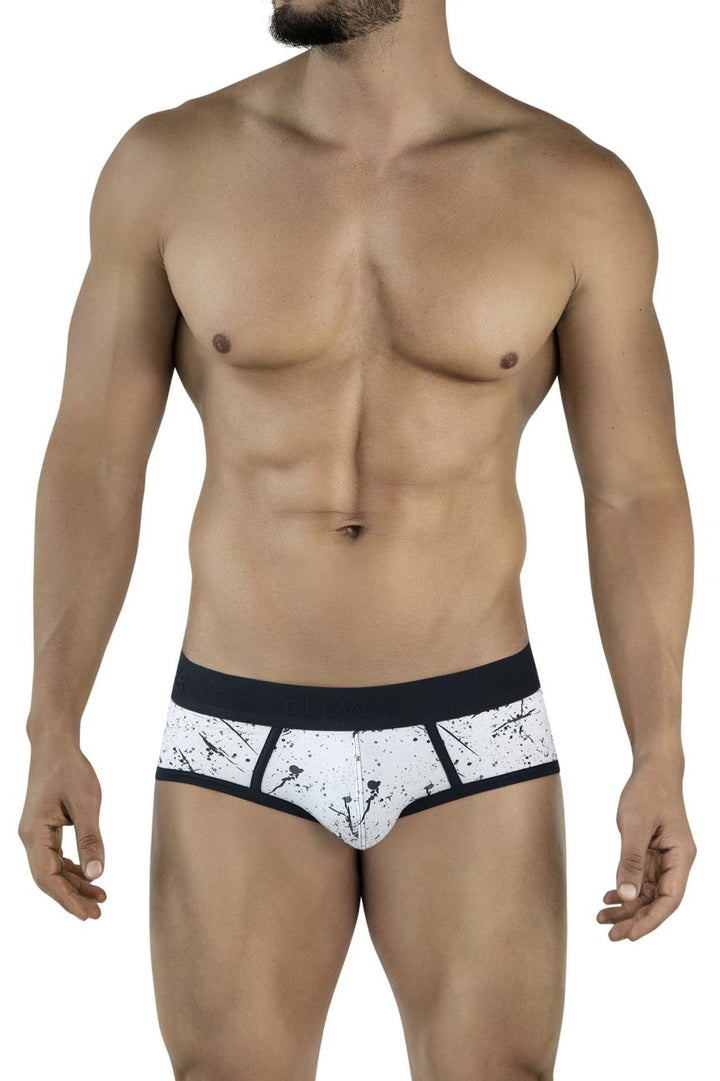 Clever Moda Brochazos Men's Bikini Brief in Black – men's briefs