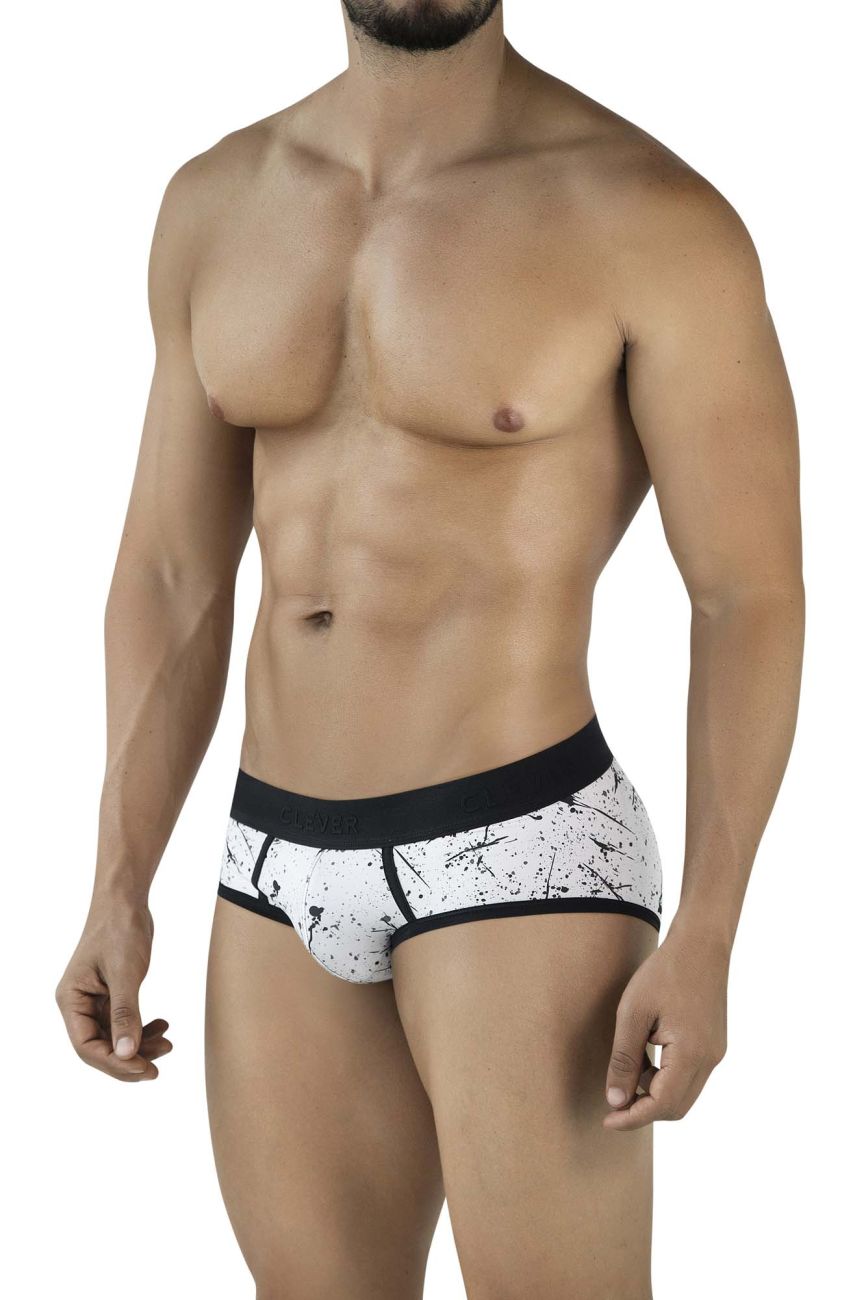 Clever Moda Brochazos Men's Bikini Brief in Black – men's briefs