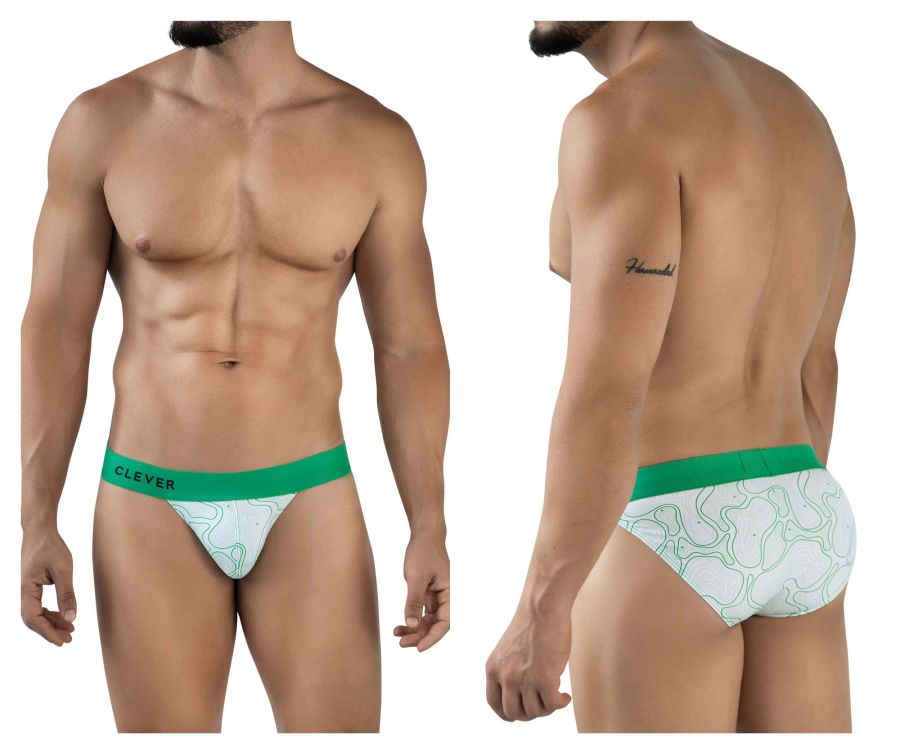 Clever Moda Maze Men's Bikini Brief in Green – men's briefs
