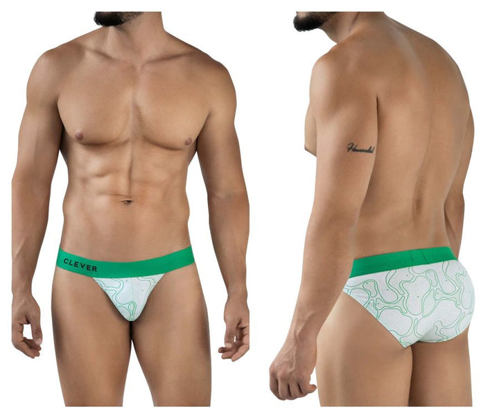 Clever Moda Maze Men's Bikini Brief in Green – men's briefs