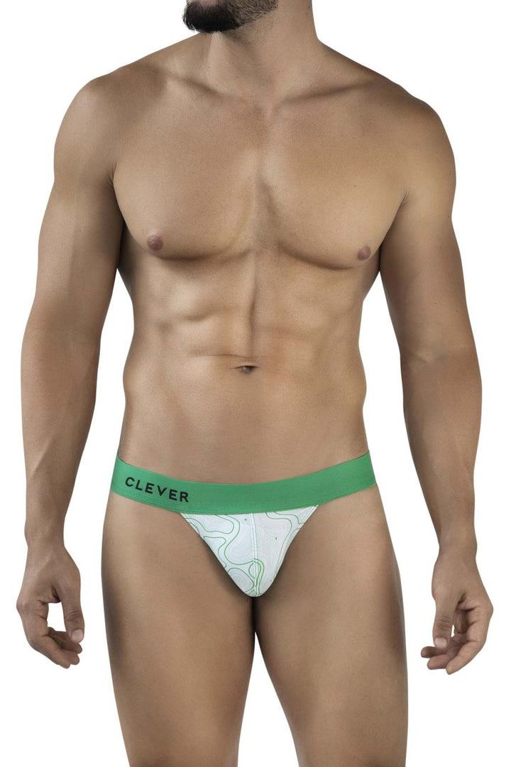 Clever Moda Maze Men's Bikini Brief in Green – men's briefs