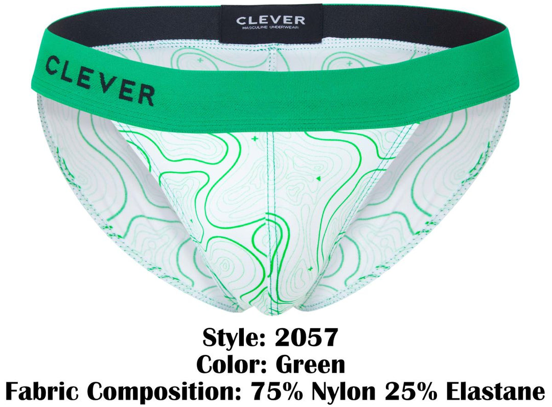Clever Moda Maze Men's Bikini Brief in Green – men's briefs