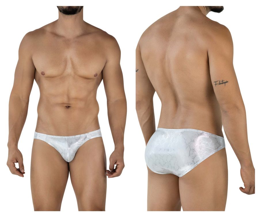 Clever Moda Diamond Men's Bikini Brief in Silver – men's briefs
