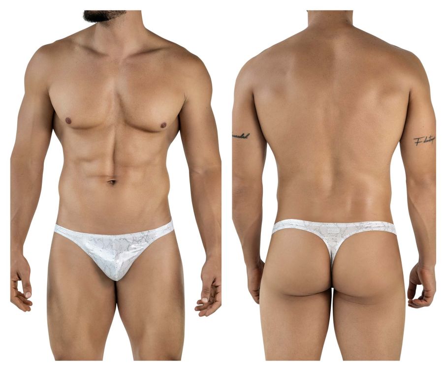 Clever Moda Diamond Men's Thong in Silver – men's thongs