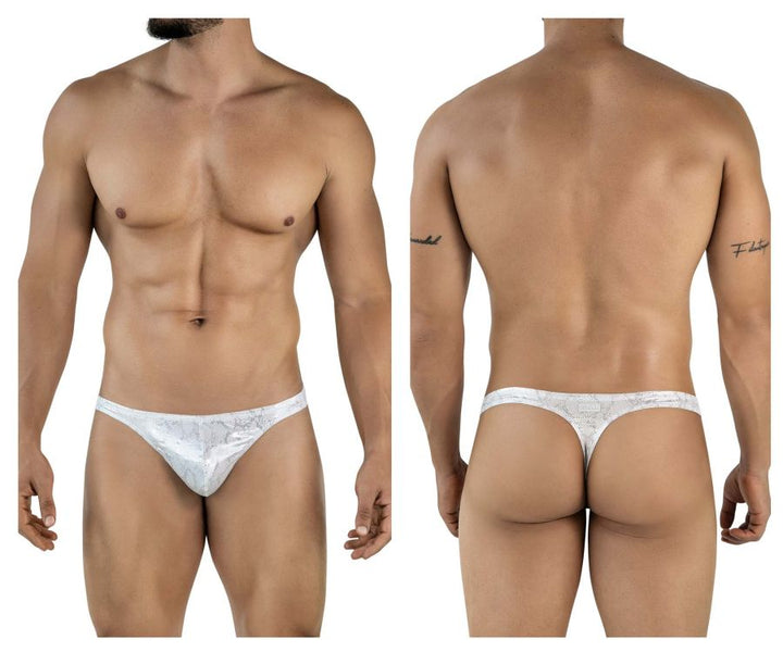Clever Moda Diamond Men's Thong in Silver – men's thongs