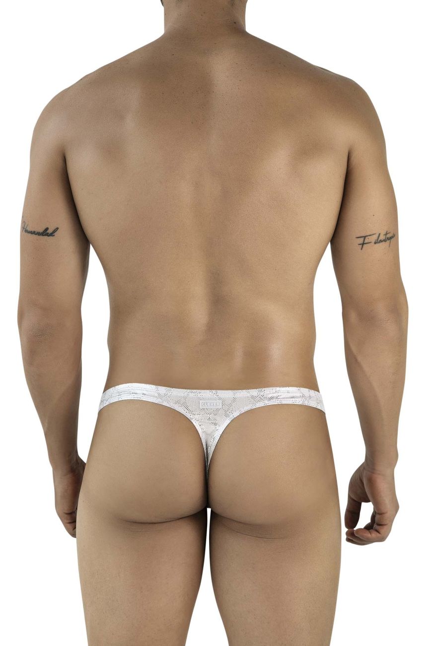 Clever Moda Diamond Men's Thong in Silver – men's thongs