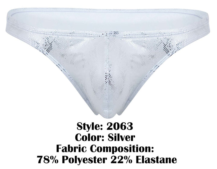 Clever Moda Diamond Men's Thong in Silver – men's thongs
