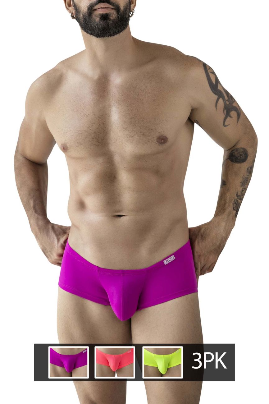 Clever Moda 3PK Australian Latin Men's Trunk Underwear in Multi Colored – men's trunks