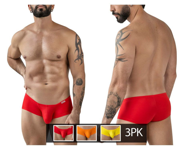 Clever Moda 3PK Australian Latin Men's Trunk Underwear in Multi Colored – men's trunks