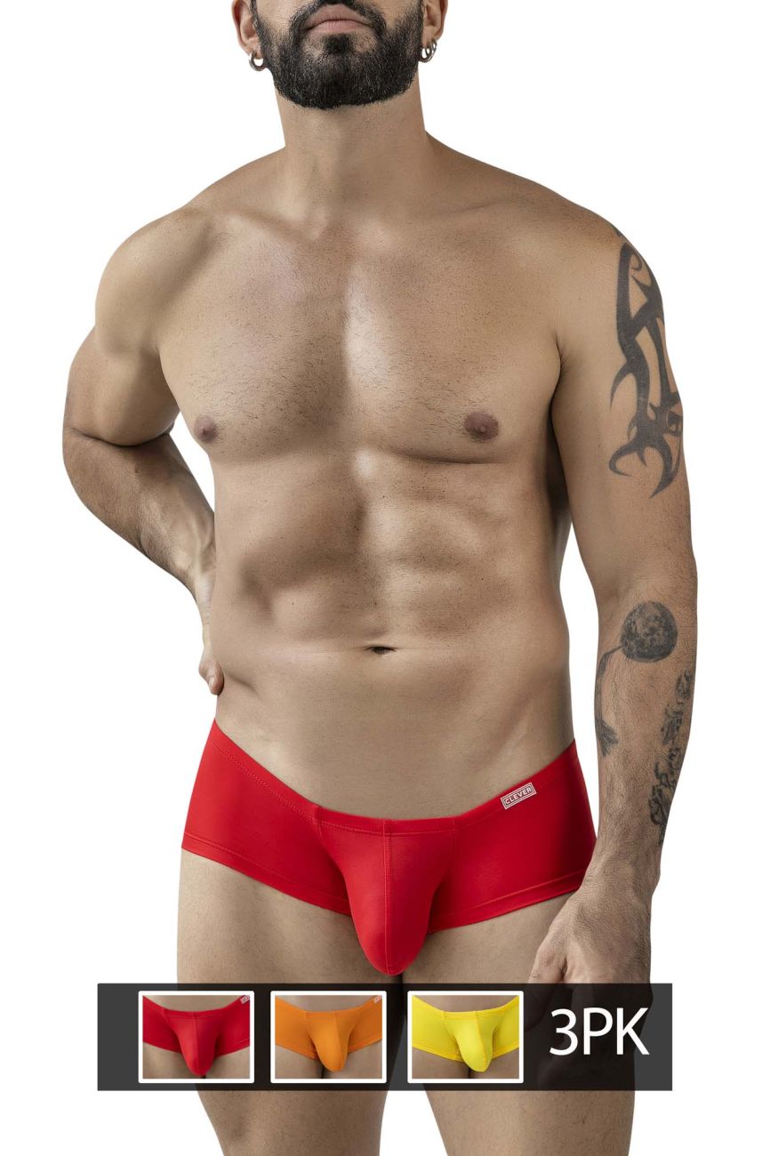 Clever Moda 3PK Australian Latin Men's Trunk Underwear in Multi Colored – men's trunks