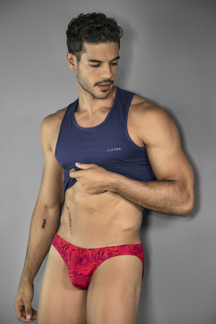 Clever Moda Helion Men's Bikini Brief in Red – men's briefs
