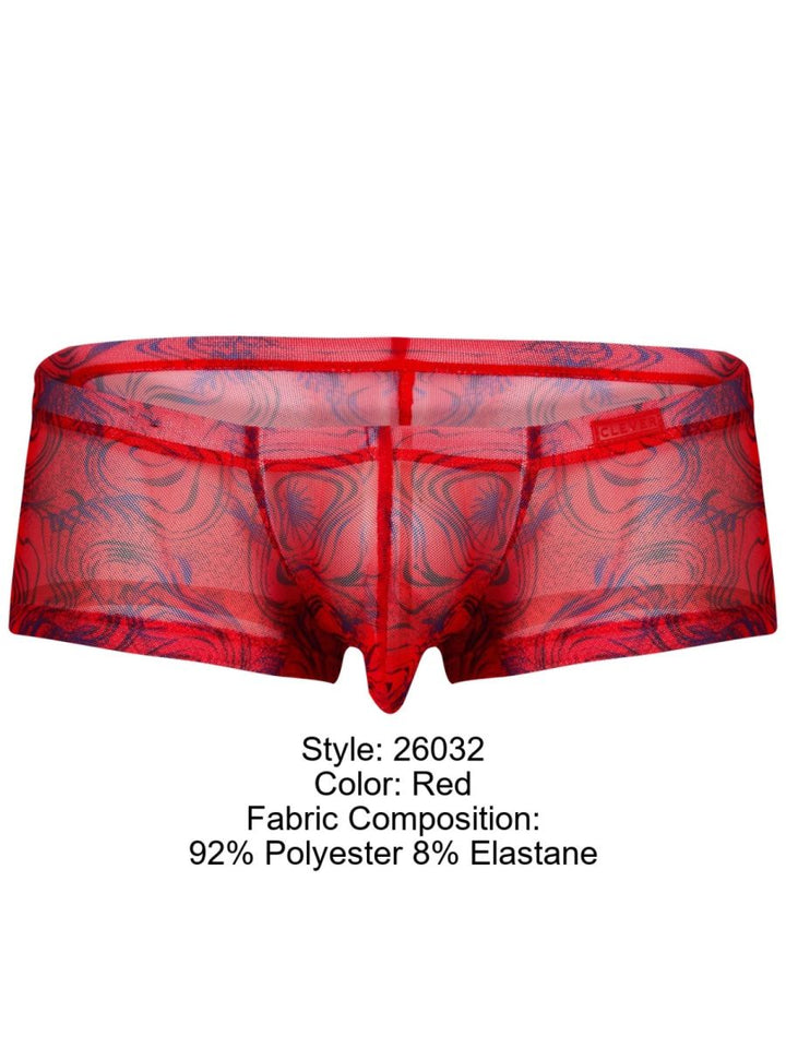 Clever Moda Calipso Men's Trunk Underwear in Red – men's trunks