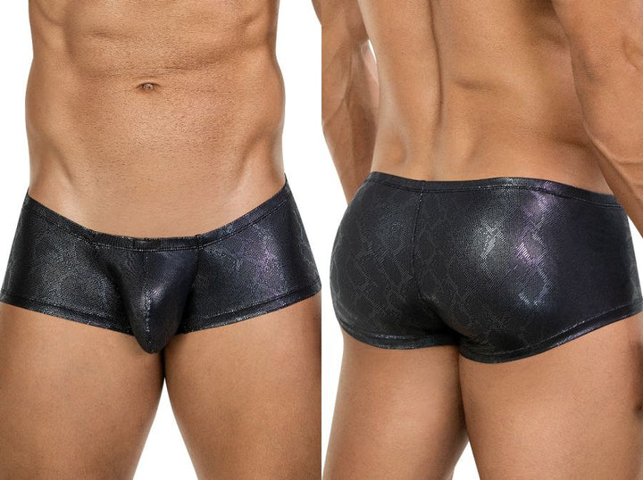 Clever Moda Atlas in Sleek Black Metallic Men's Trunk Underwear in Multi – men's trunks