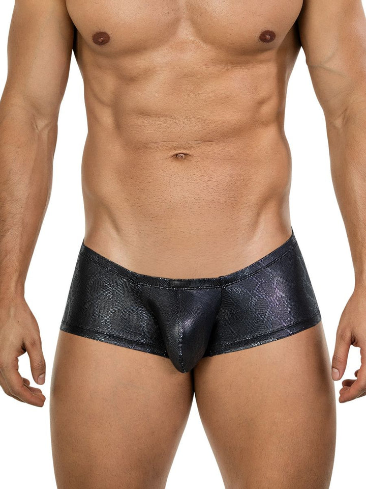 Clever Moda Atlas in Sleek Black Metallic Men's Trunk Underwear in Multi – men's trunks
