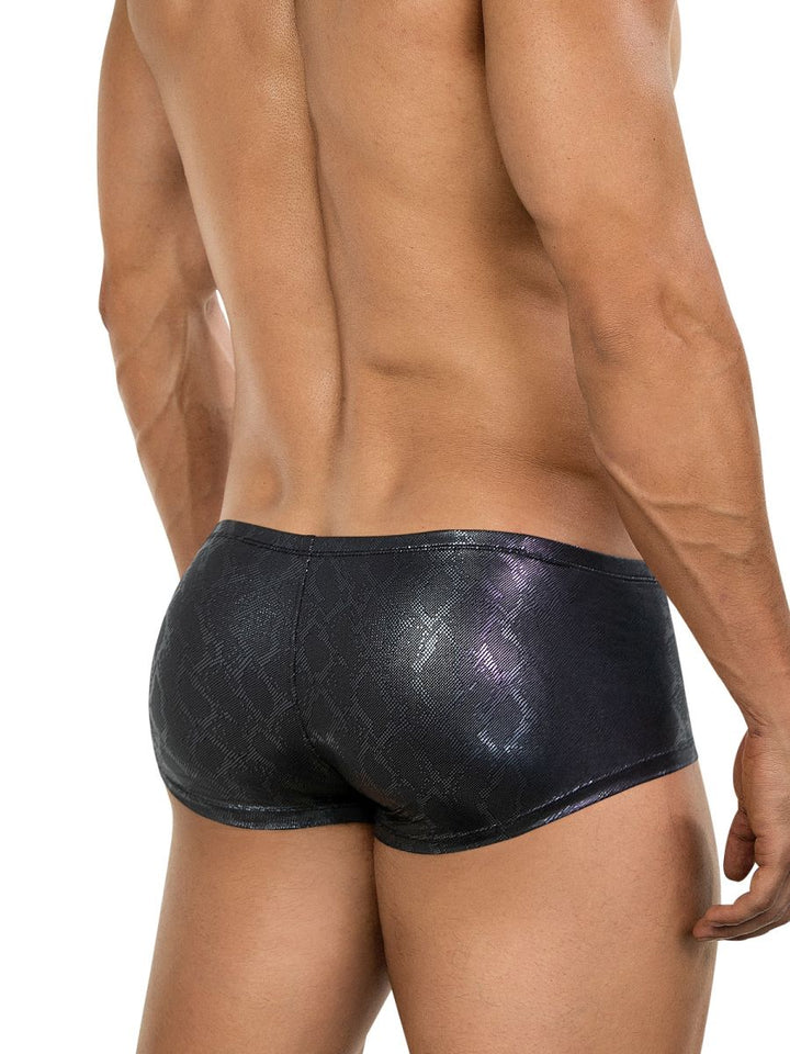 Clever Moda Atlas in Sleek Black Metallic Men's Trunk Underwear in Multi – men's trunks