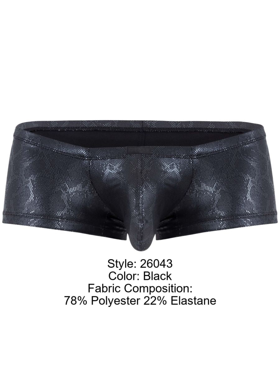 Clever Moda Atlas in Sleek Black Metallic Men's Trunk Underwear in Multi – men's trunks