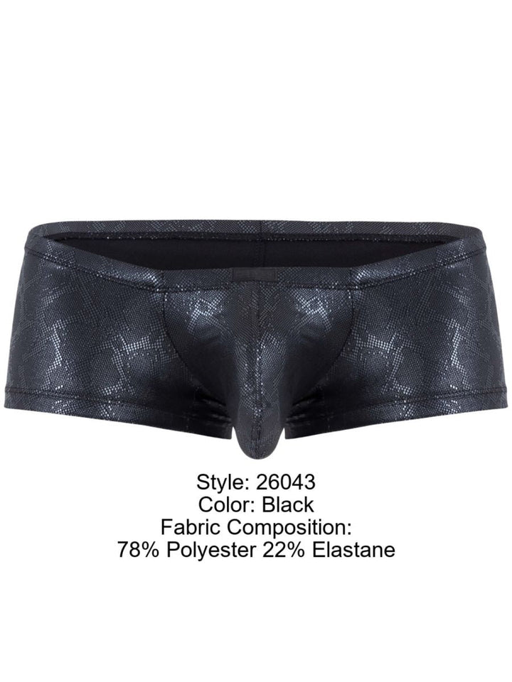 Clever Moda Atlas in Sleek Black Metallic Men's Trunk Underwear in Multi – men's trunks