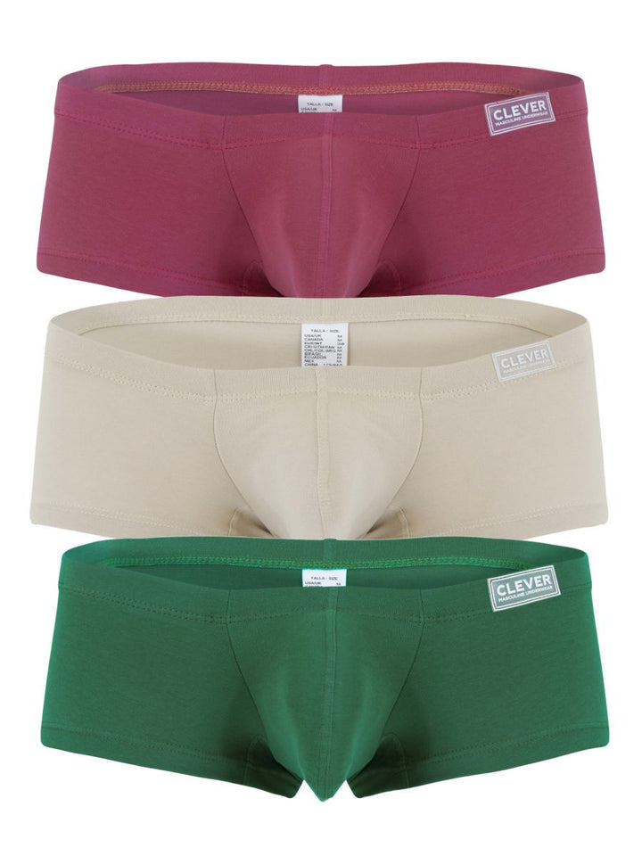 Clever Moda 3PK Australian Latin Men's Trunk Underwear in Multi Colored – men's trunks