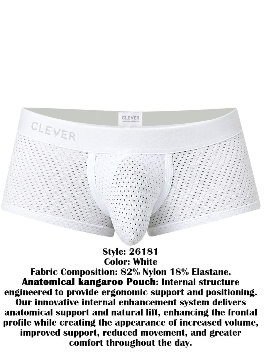 Clever Moda Ulises Men's Trunk Underwear in White – men's trunks