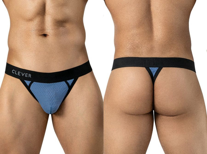 Clever Moda Ulises Sleek Men's Thong in Steel Blue – men's thongs